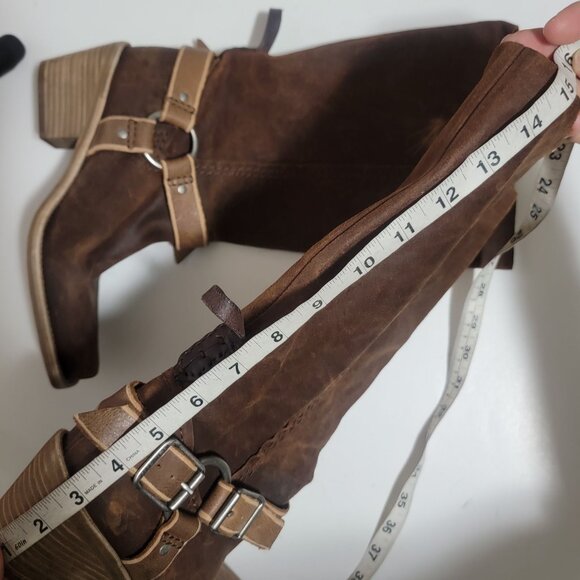 NEW Free People Denver Double Buckle Boots Womens 8.5 Chocolate Brown Western - Picture 10 of 11